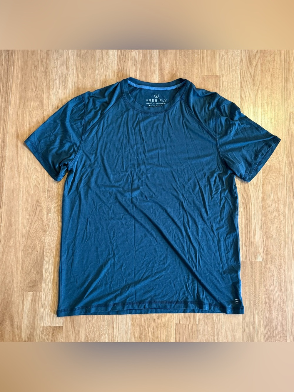 EUC Men’s Free Fly Active Performance T-Shirt - Teal - Viscose Blend - Size L